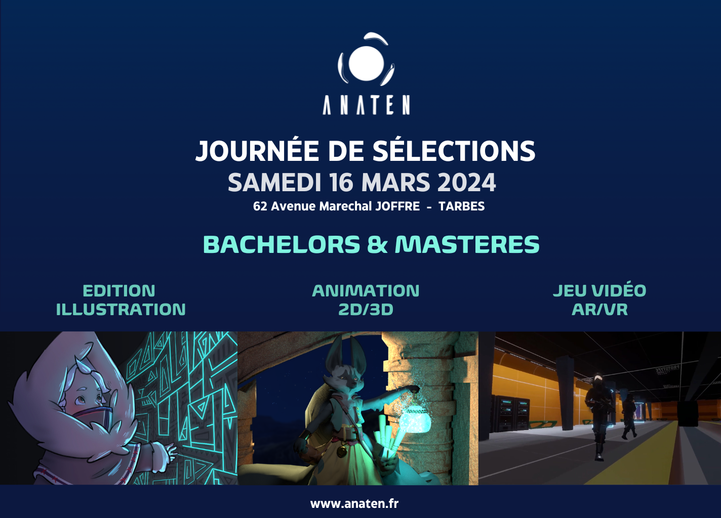 Flyer journée de sélections présentant les bachelors et les masteres